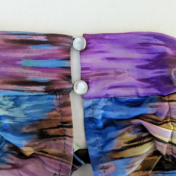 ARIELLA Women's Watercolor Halter Top Blouse Size M Bold Multi Color Print - Picture 5 of 6